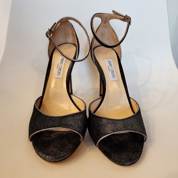 Jimmy Choo Annie Metallic Fabric Heels - Picture 3 of 10